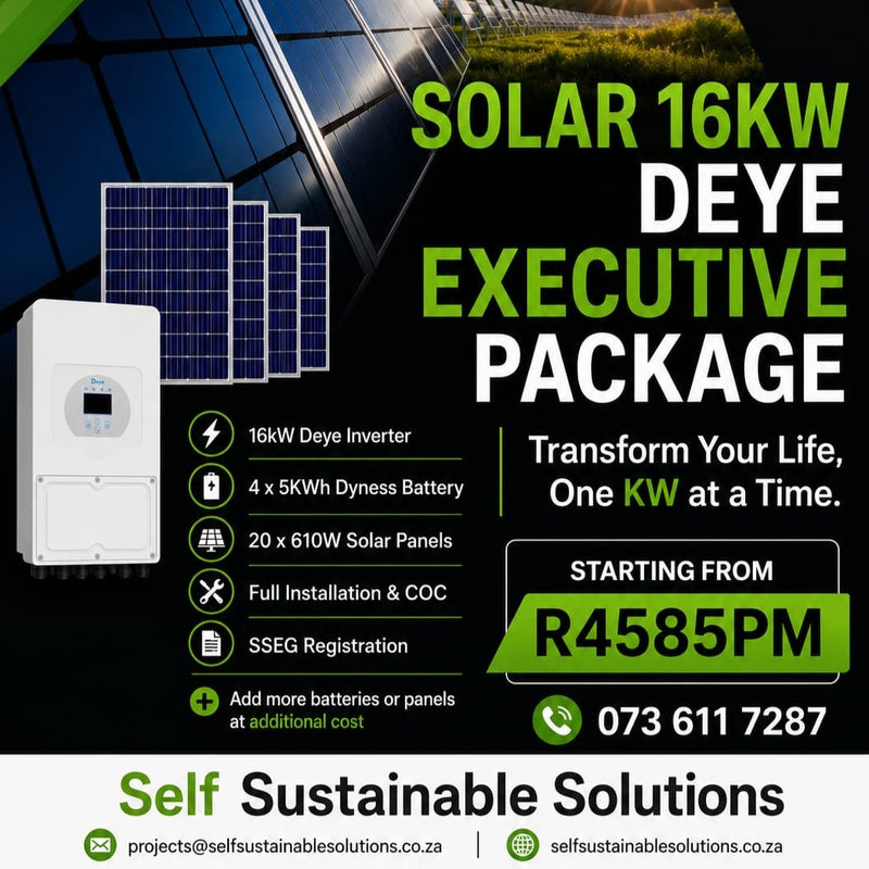 Rent to Own 16kW Deye Executive Package — Grid-Tied | Johannesburg South