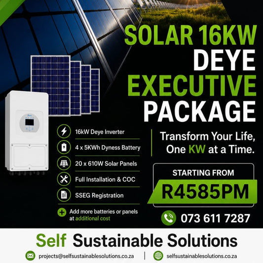 Rent to Own 16kW Deye Executive Package with Battery Backup | Johannesburg South